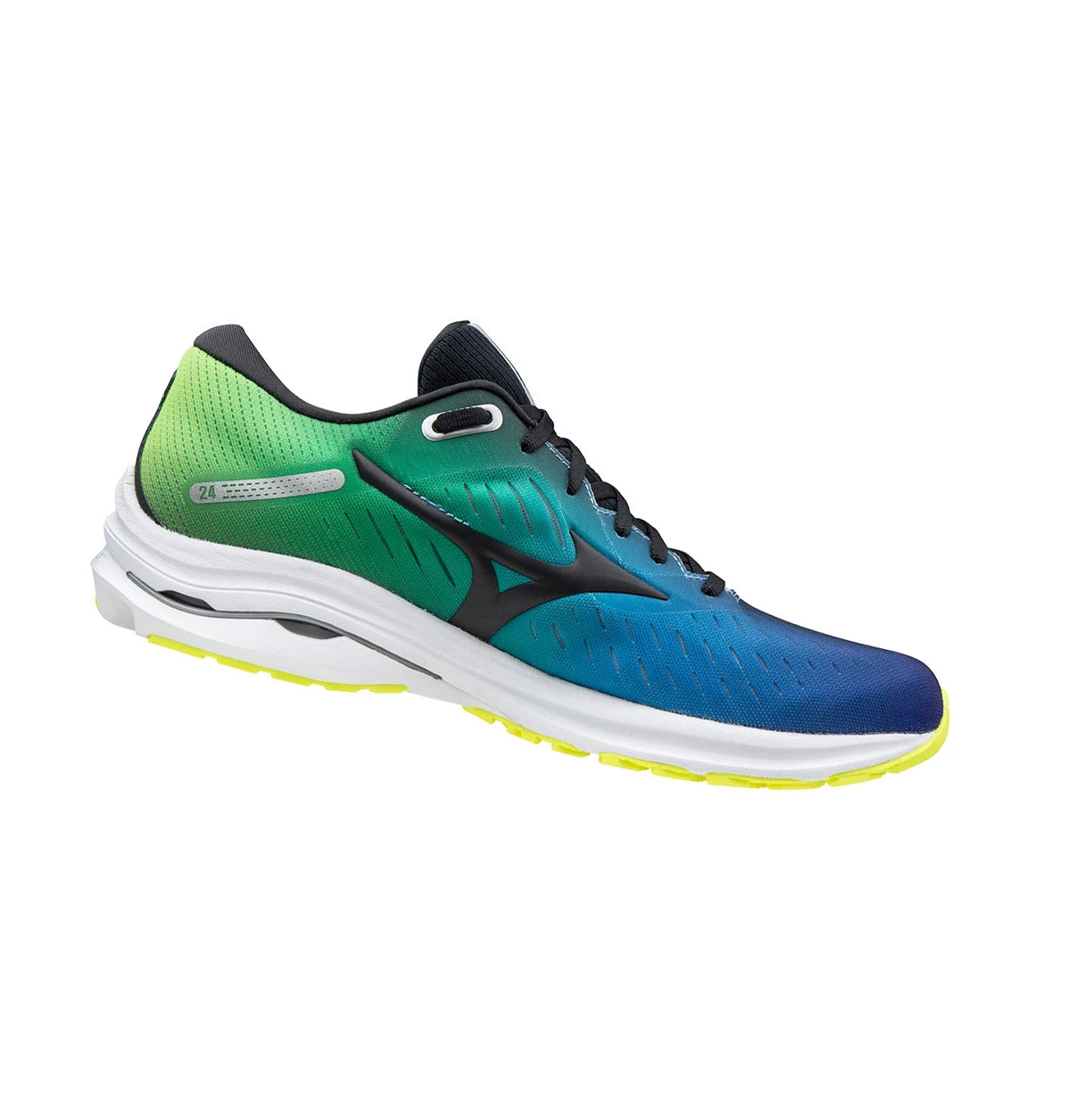 Zapatillas Running Mizuno Wave Rider 24 Hombre Black/Blue Turquoise/Yellow | ECY931248