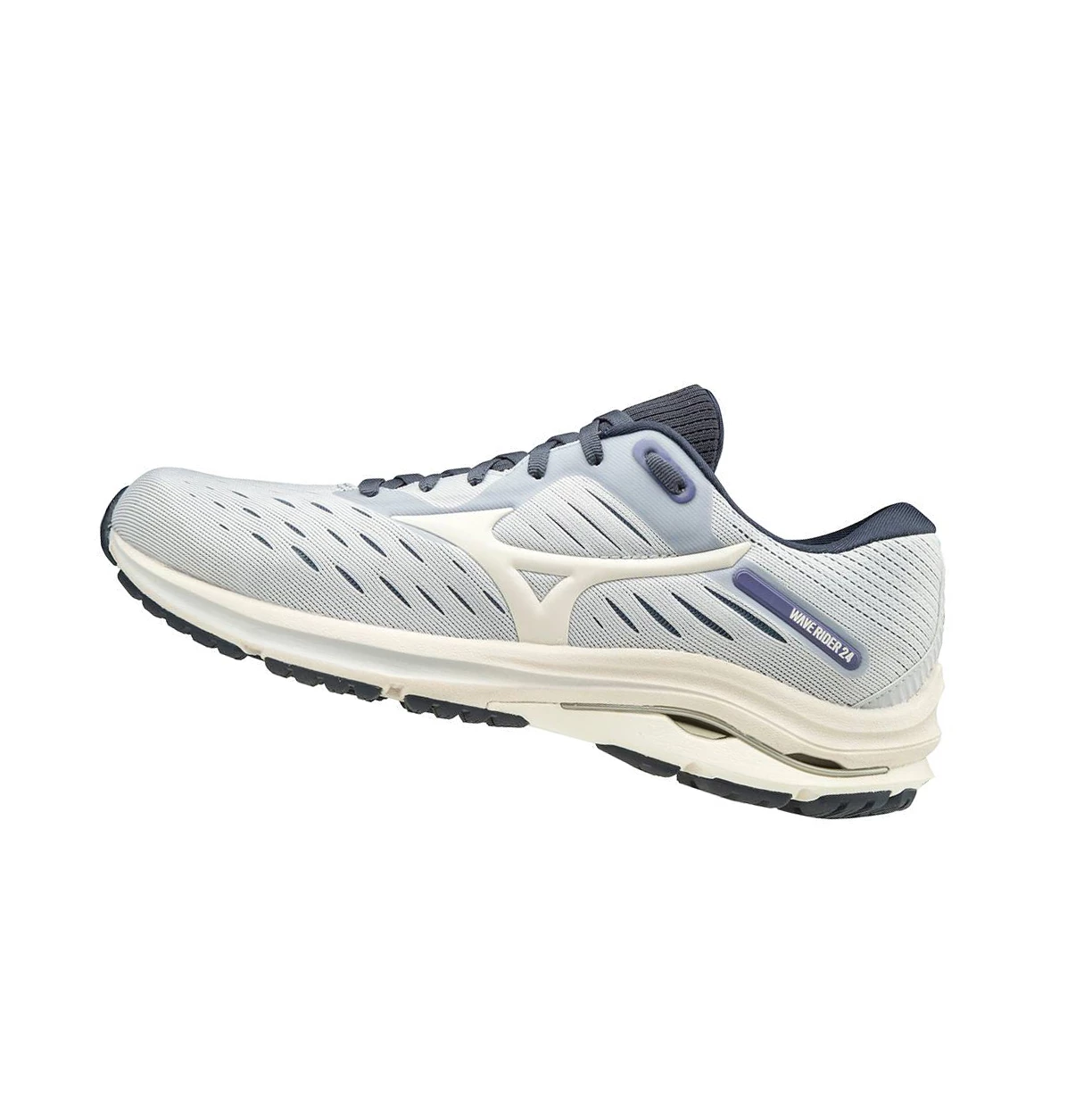 Zapatillas Running Mizuno Wave Rider 24 D (Anchos) Mujer White/Purple | VDR487295