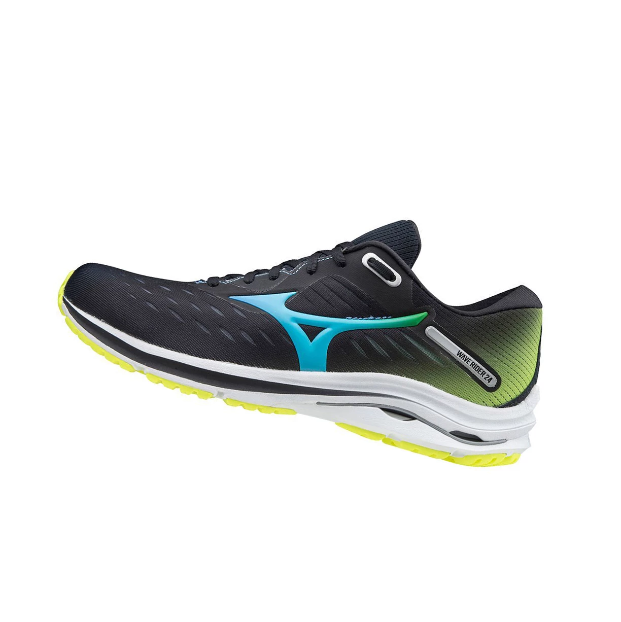 Zapatillas Running Mizuno Wave Rider 24 Mujer Black/Blue Turquoise/Yellow | YMP591873