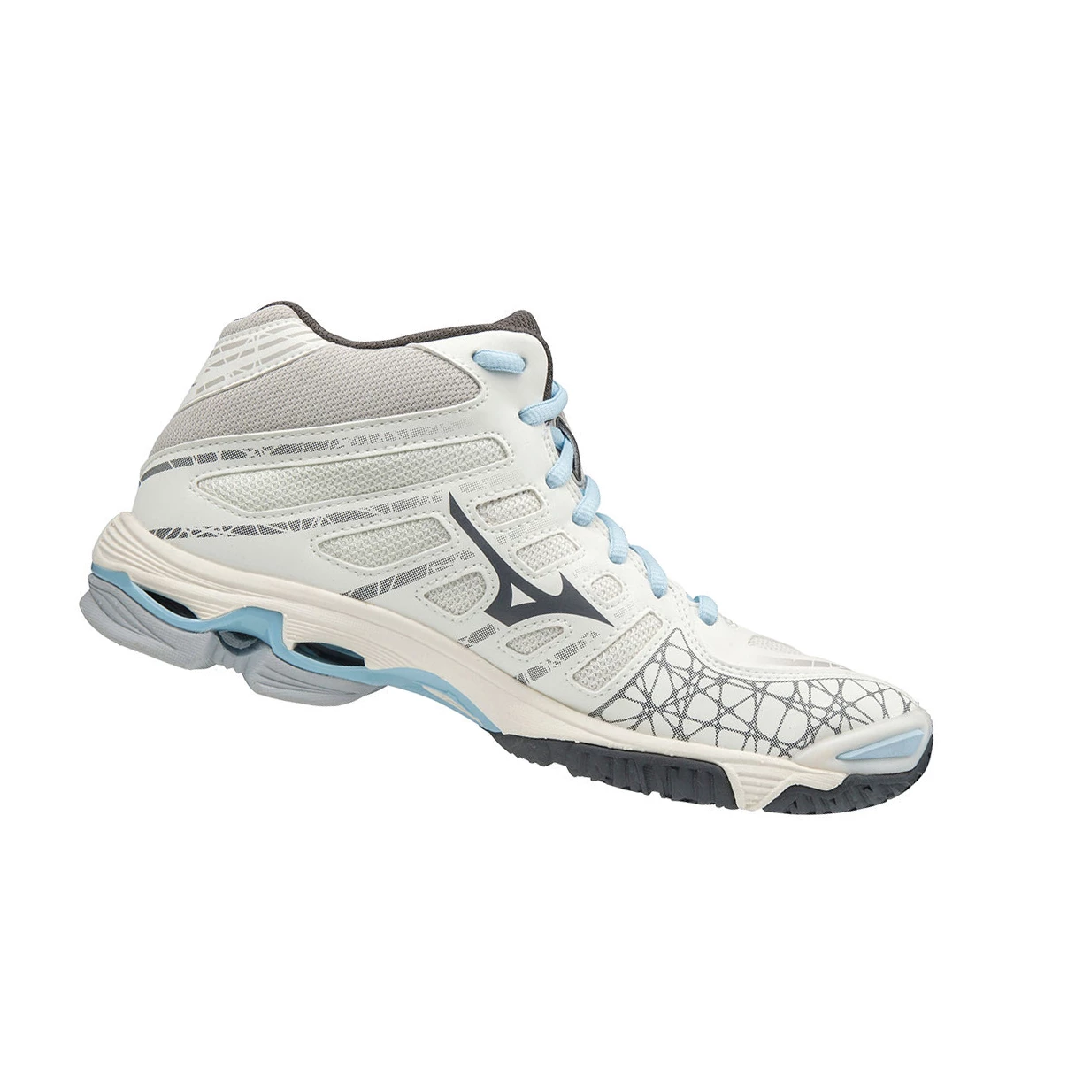 Zapatillas de Voleibol Mizuno Wave Voltage Mid Mujer White/Grey | LIR378912