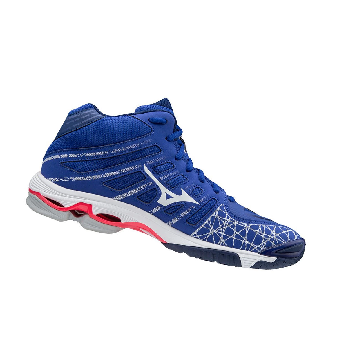 Zapatillas de Voleibol Mizuno Wave Voltage Mid Mujer Blue/White/Pink | OYQ302579