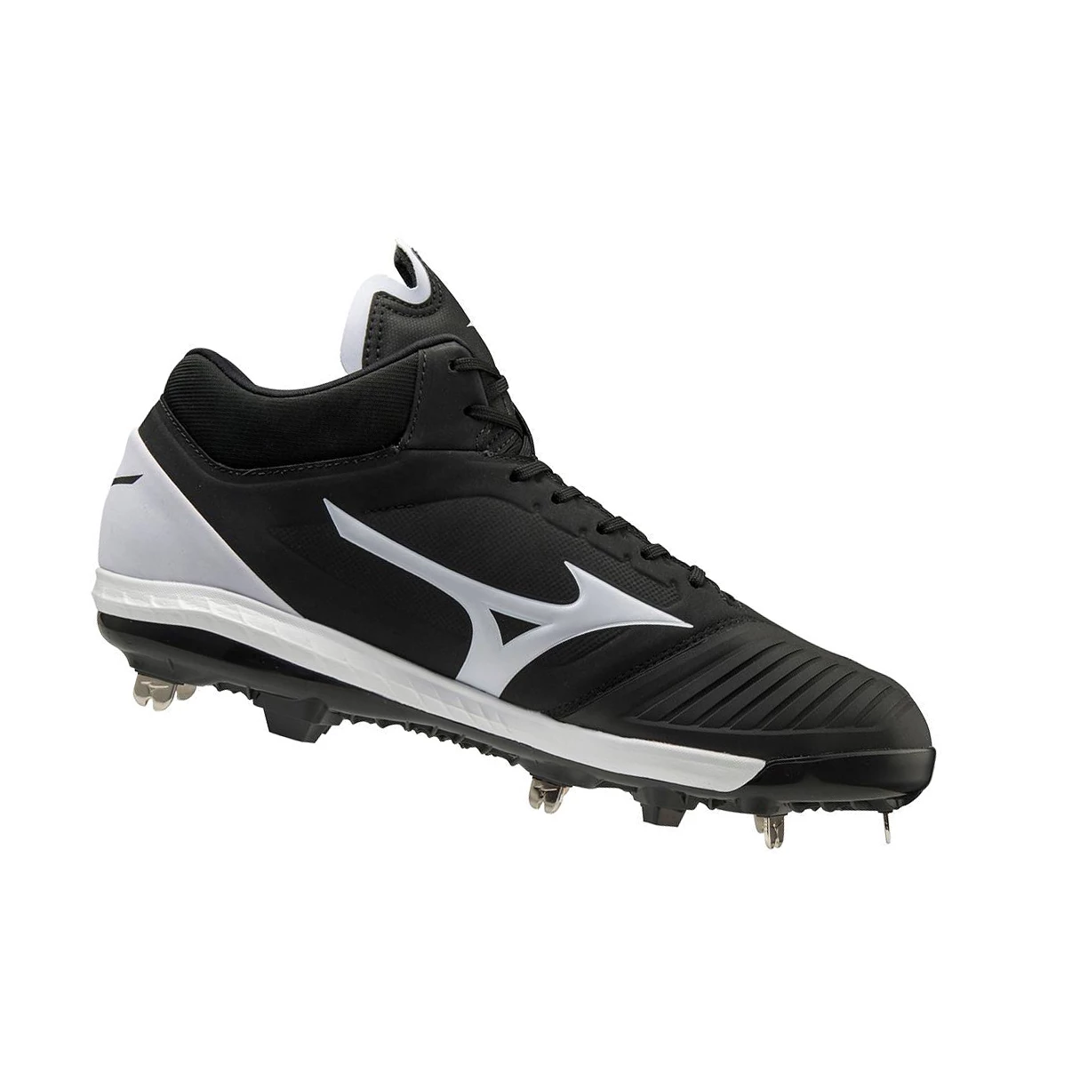 Zapatos de Softbol Mizuno Sweep 5 Mid Metal Mujer Black/White | NTH450296