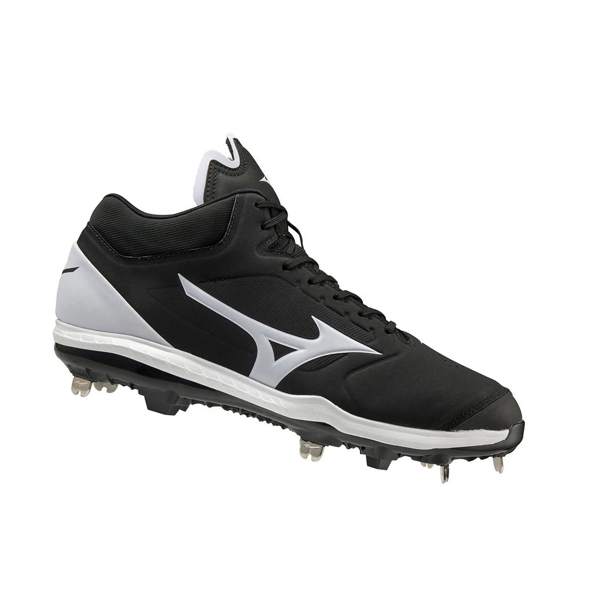 Zapatos de Softbol Mizuno Sweep 5 Mid Metal Mujer Black/White | NTH450296