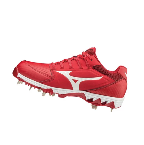 Zapatos de Softbol Mizuno 9-spike Swift 6 Low Metal Mujer Red/White | TCX057248